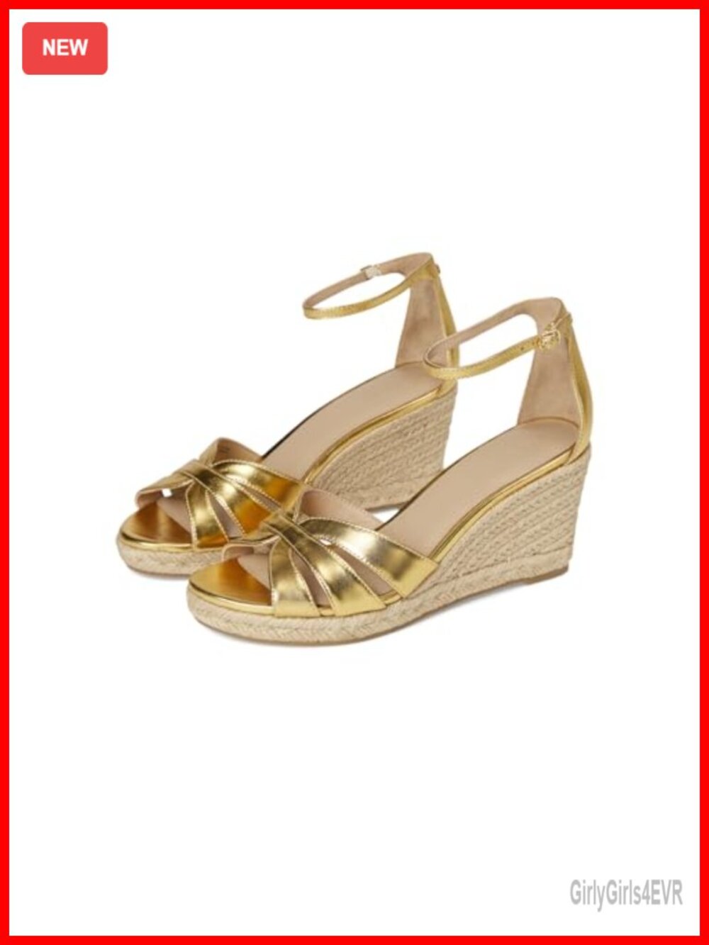 Wedge Espadrille Sandal Nappa Leather Multi-Strap Buckle Ankle Strap